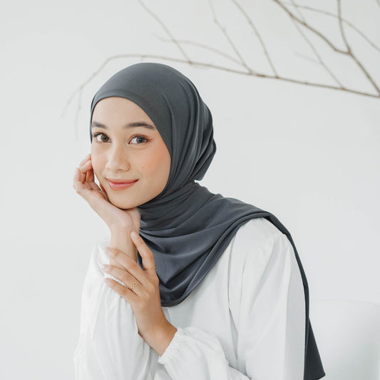 Aleeya Pashmina Instan Jersey Abu - Demar Hijab