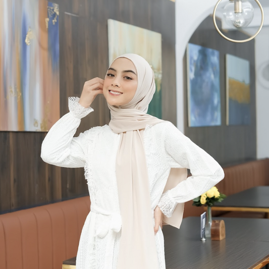 Aleeya Pashmina Instan Jersey Cream