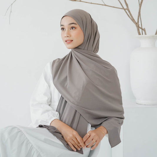 Aleeya Pashmina Instan Jersey Khaki - Demar Hijab