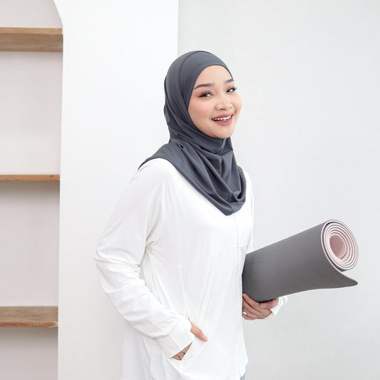 Aira Hijab Sport Bergo Instant Abu