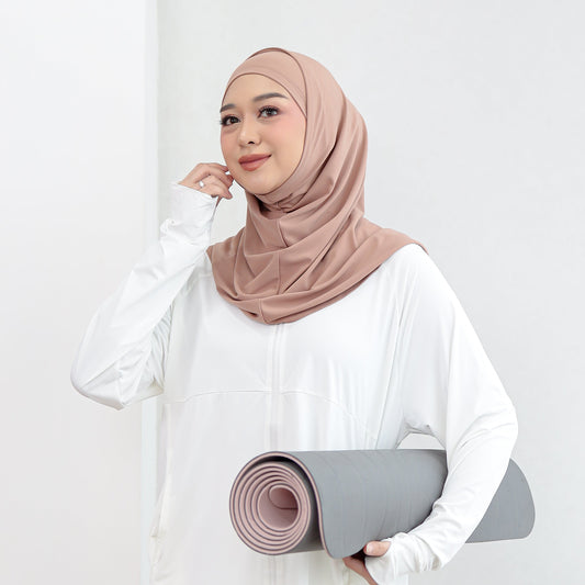 Aira Hijab Sport Bergo Instant Mocca
